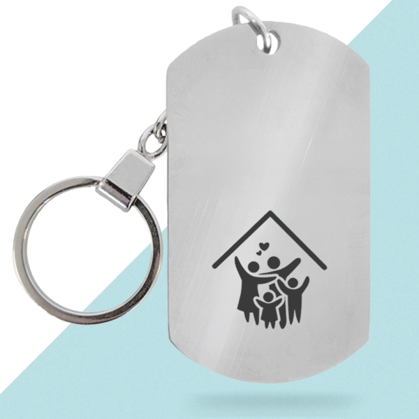 Porte-clés métal personnalisé - Modèle Maison