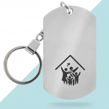 Porte-clés métal personnalisé - Modèle Maison
