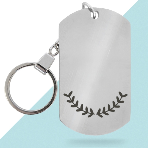 Porte-clés métal personnalisé - Modèle Lauriers