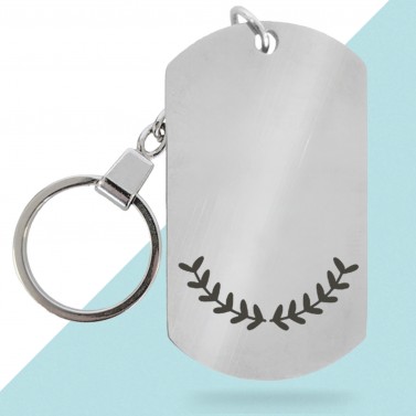 Porte-clés métal personnalisé - Modèle Lauriers