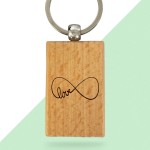 Porte-clés rectangle en bois personnalisé - Modèle Infini