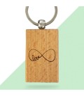 Porte-clés rectangle en bois personnalisé - Modèle Infini