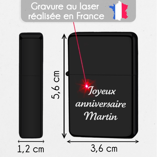 Briquet essence texte à graver