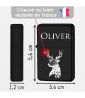 Briquet personnalisé essence couleur bleu - Modèle cerf