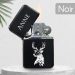 Briquet personnalisé essence couleur bleu - Modèle cerf