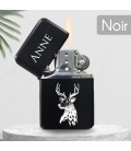 Briquet personnalisé essence couleur bleu - Modèle cerf