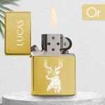 Briquet personnalisé essence couleur bleu - Modèle cerf