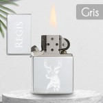 Briquet personnalisé essence couleur bleu - Modèle cerf