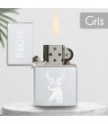 Briquet personnalisé essence couleur bleu - Modèle cerf