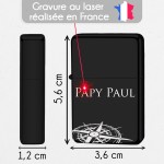 Briquet personnalisé essence couleur bleu - Modèle boussole