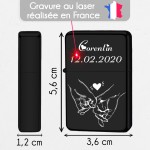 Briquet personnalisé essence couleur bleu - Modèle coeur