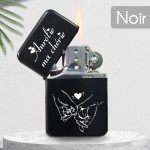 Briquet personnalisé essence couleur bleu - Modèle coeur