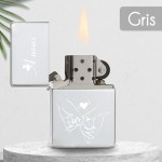 Briquet personnalisé essence couleur bleu - Modèle coeur