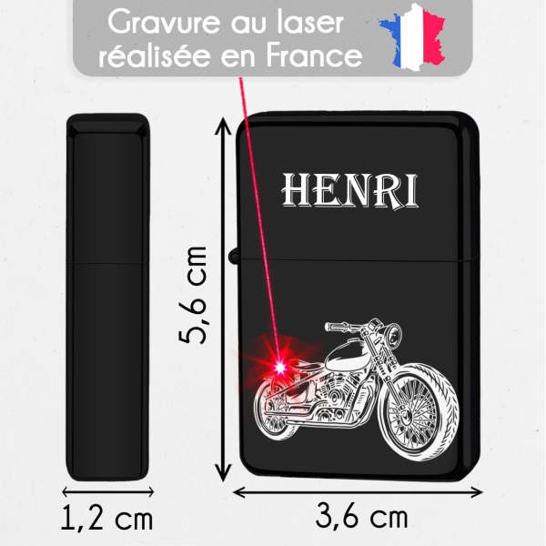 Briquet personnalisé essence couleur bleu - Modèle initiale