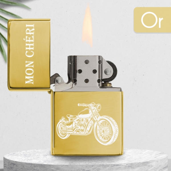 Briquet personnalisé essence couleur bleu - Modèle initiale