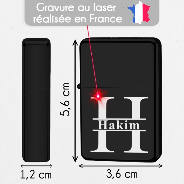 Briquet personnalisé essence couleur bleu - Modèle initiale