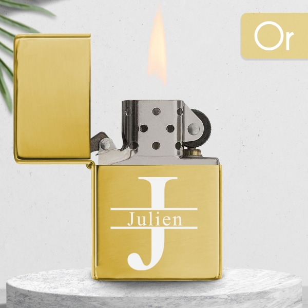 Briquet personnalisé essence couleur bleu - Modèle initiale