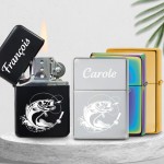 Briquet personnalisé essence couleur bleu - Modèle poisson
