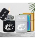 Briquet personnalisé essence couleur bleu - Modèle poisson