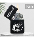 Briquet personnalisé essence couleur bleu - Modèle poisson