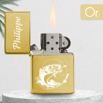 Briquet personnalisé essence couleur bleu - Modèle poisson