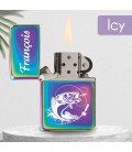 Briquet personnalisé essence couleur bleu - Modèle poisson