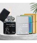 Briquet personnalisé essence couleur bleu - Modèle père et enfant