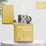 Briquet personnalisé essence couleur bleu - Modèle père et enfant