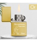 Briquet personnalisé essence couleur bleu - Modèle père et enfant