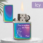 Briquet personnalisé essence couleur bleu - Modèle père et enfant