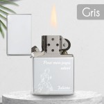 Briquet personnalisé essence couleur bleu - Modèle père et enfant