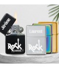 Briquet personnalisé essence couleur bleu - Modèle rock