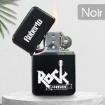 Briquet personnalisé essence couleur bleu - Modèle rock