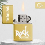 Briquet personnalisé essence couleur bleu - Modèle rock