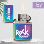 Briquet personnalisé essence couleur bleu - Modèle rock