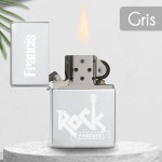 Briquet personnalisé essence couleur bleu - Modèle rock