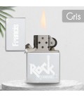 Briquet personnalisé essence couleur bleu - Modèle rock