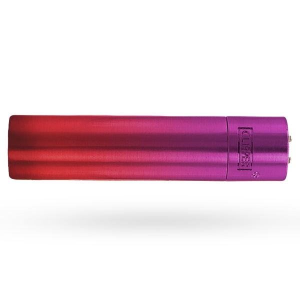 Briquet clipper rouge et violet personnalisé
