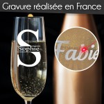 Verres à champagne prénoms gravés