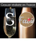 Verres à champagne prénoms gravés