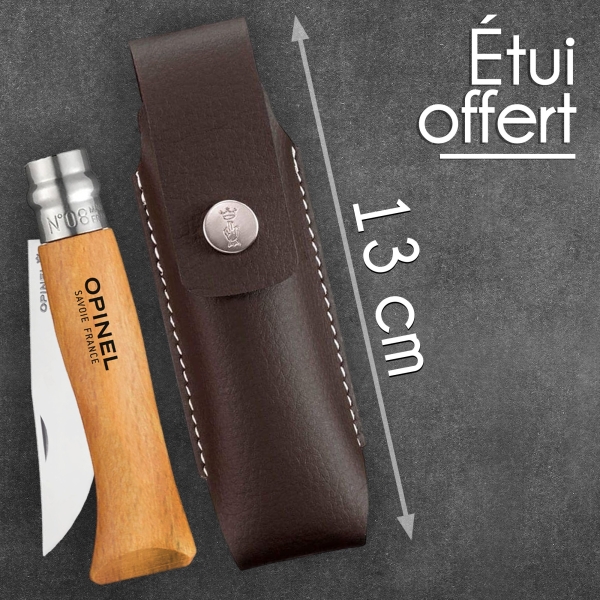 Coffret couteau Opinel n°8 manche olivier personnalisé