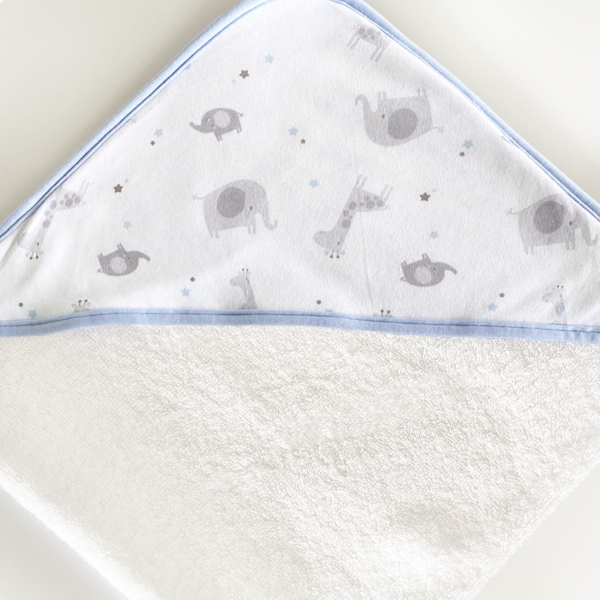 Sortie de bain bleu brodée