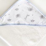 Sortie de bain bleu brodée