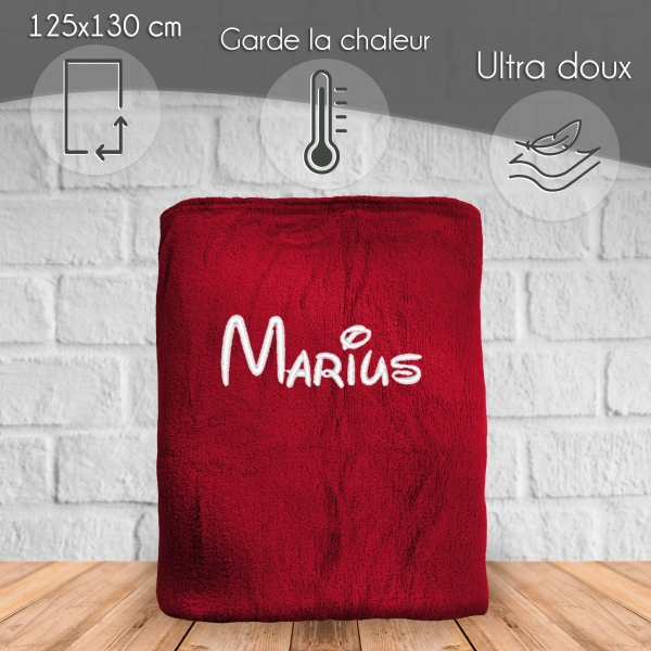 Plaid microfibre 125x150 personnalisé