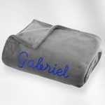 Plaid microfibre gris personnalisé