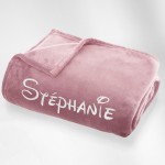 Plaid microfibre Rose personnalisé
