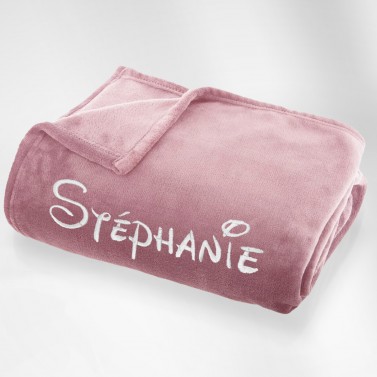 Plaid microfibre Rose personnalisé