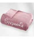Plaid microfibre Rose personnalisé