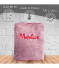 Plaid microfibre Rose personnalisé