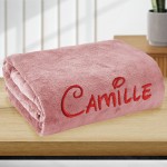 Plaid Polaire rose 130x160 personnalisé